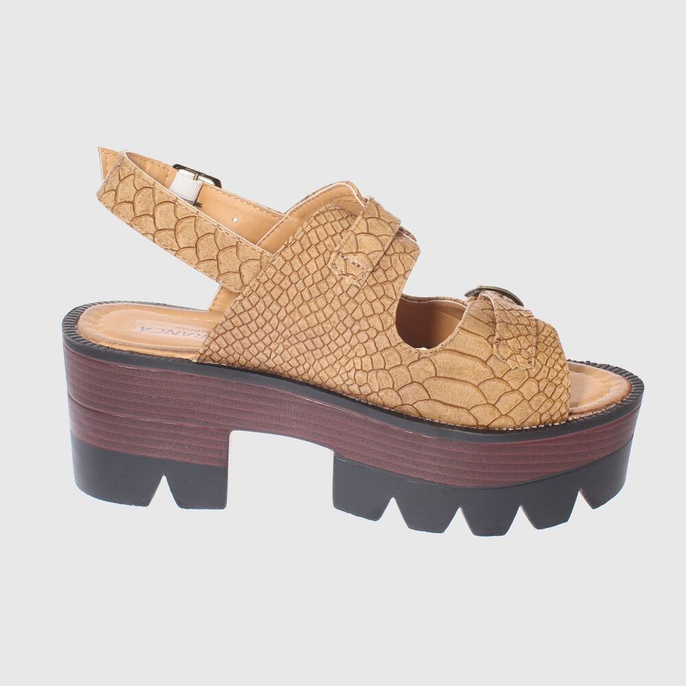 Sandalia Plataforma Croco Camel V&iacute;a Franca Art. 5cg67706ccamel image number 3.0